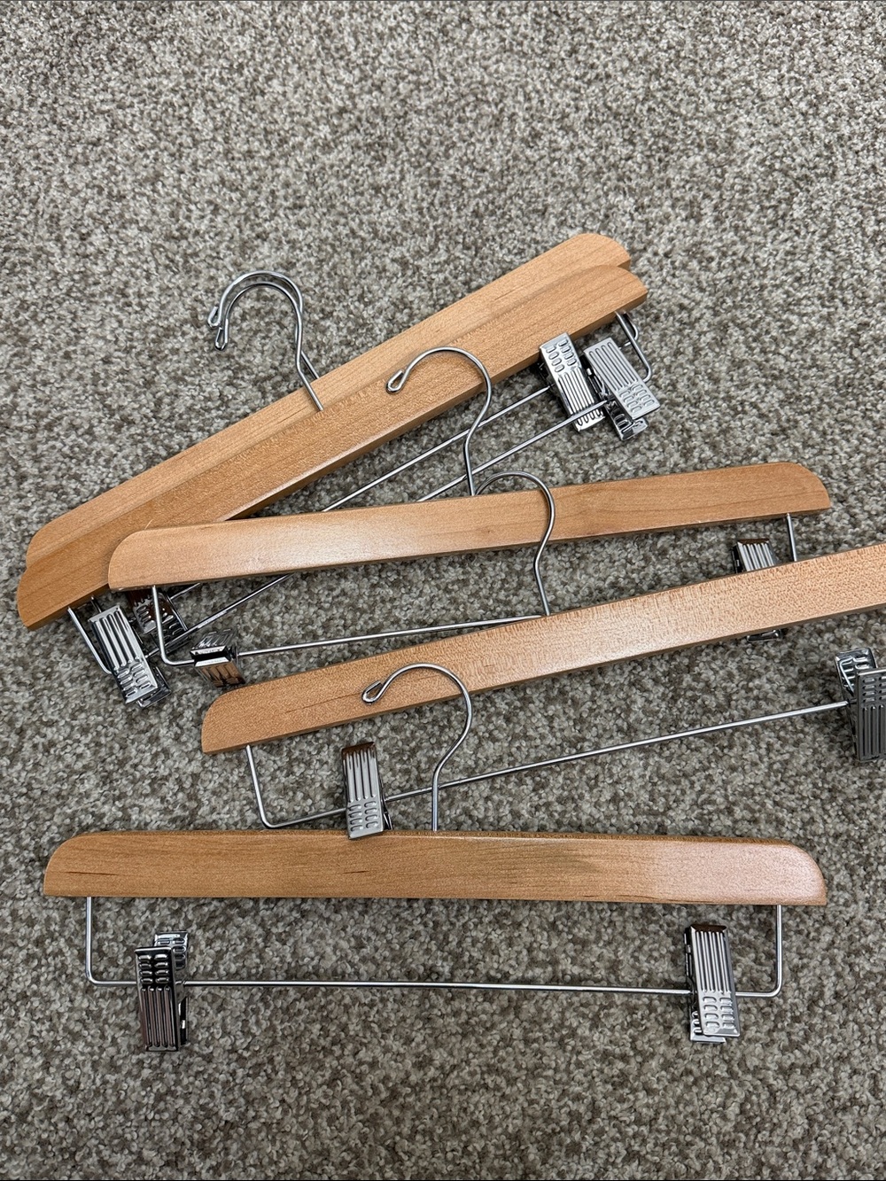 Wooden Skirt Hangers with Clips - 5